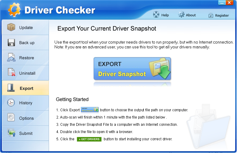 Экспорт в Driver Checker